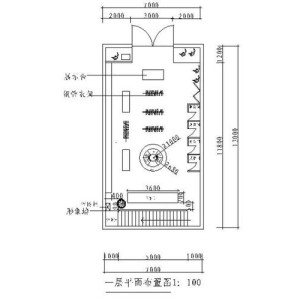 服装店面设计手绘平面图